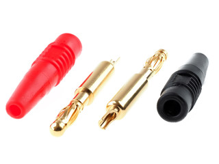 Wall Mural - Red and black banana plugs with gold plated pin