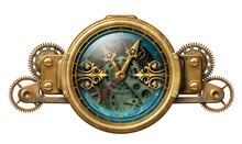 Steampunk Clock Illustration