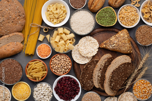 Fotomural Selection of gluten free products on wooden background
