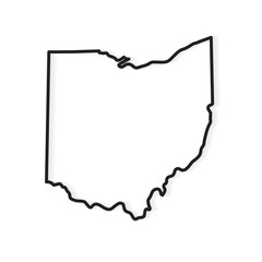 outline of ohio map- vector illustration