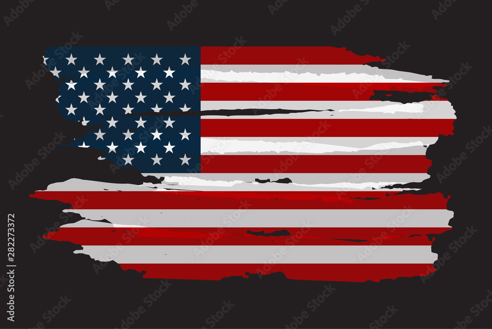 Grunge Flag of the USA. Vector illustration in with grunge texture ...