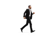 © Ljupco Smokovski - Businessman in a black suit running and smiling