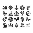 © FJstudio - Minimal style icons of Marine and nautical