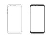 © Aliaksandr - Mobile Phone Line .Smartphone - Vector .Mobile phone silhouette on a white background.Mobile gadget, PDA template.