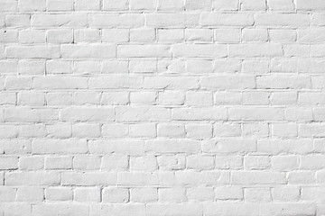 Wall Mural - Clean white painted brickwork texture background pattern