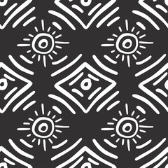 Wall Mural - Seamless aztec vector pattern. Tribal traditional indian fabric design. Folk vintage illustration.