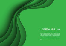 Abstract Green Curve Overlap With Blank Space For Text Place Design Modern Futuristic Background Vector Illustration.