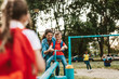 © hedgehog94 - School children playing on the seesaw.