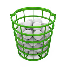 Golf Balls In A Basket Isolated