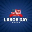 © iiierlok_xolms - Labor day holiday banner. Happy labor day greeting card. USA flag. United States of America. Work, job. Vector illustration.