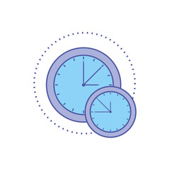 Sticker - set of time clock isolated icon