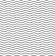 Poster - waves textured vector pattern. seamless design. liner background vector illustration ocean. wavy pat