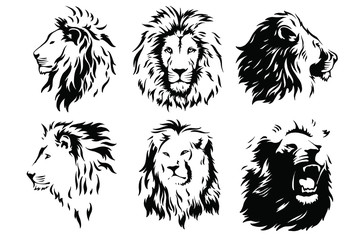 Lion Head Logo Vector Template Illustration Graphic Design