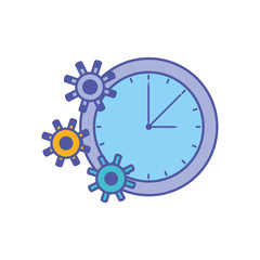 Sticker - time clock watch with gear pinions