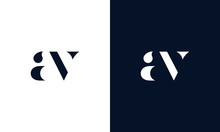 Abstract Letter AV Logo. This Logo Icon Incorporate With Abstract Shape In The Creative Way. It Look Like Letter AV.