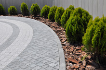 Design Of Landscaping In The Garden, Park, Square, Recreation Area
