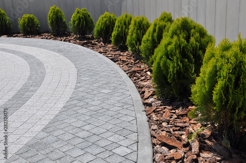 Cuadros en Lienzo Design of landscaping in the garden, park, square, recreation area