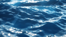 Sea Wave Low Angle View. Ocean Water Background. Sea Or Ocean Wave Close-up View. Beautiful Blue Clean Water. 3D Rendering