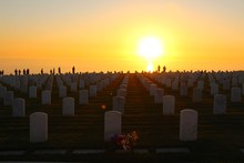 Cemetery At Sunset