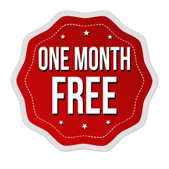 Wall Mural - One month free label or sticker