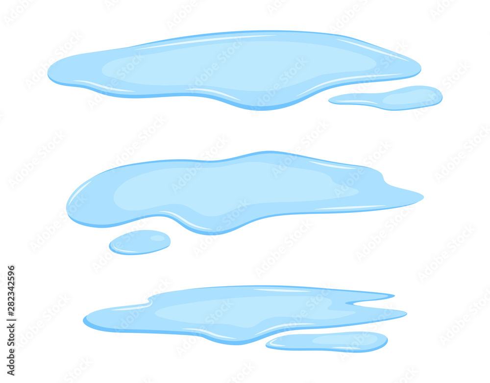 Water puddle isolted on white background Stock Vector | Adobe Stock