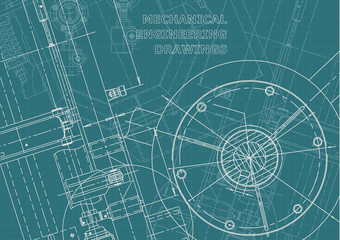 Blueprint, Sketch. Vector engineering illustration. Cover, flyer, banner, background