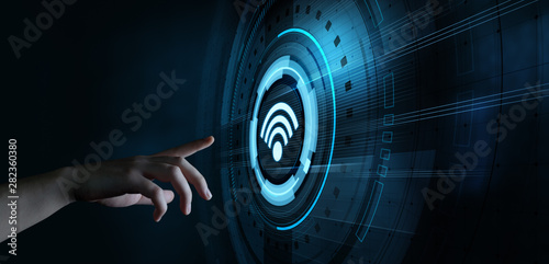 Fotografía Wireless WiFi Network Signal Technology Internet Concept