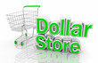© iQoncept - Dollar Store Discount Shopping Cart Words 3d Illustration