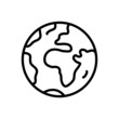 Black line icon for earth 