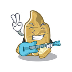 Sticker - With guitar jerusalem artichoke isolated in the cartoon