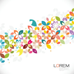 Fototapete - colorful flower pattern and graphic decoration contemporary graphic pattern for leaflet business cov