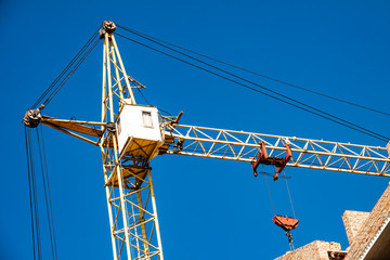 Construction crane and building