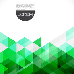 Fototapete - colorful green transparency and overlapping triangle background with white space on top position for text. Modern background for business or technology presentation. vector illustration