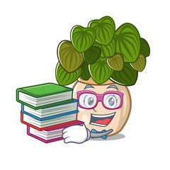 Poster - Student with book peperomia with in the cartoon shape