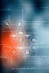 Poster -  2d illustration technology background