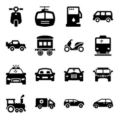 Canvas Print - vehicle glyph icons pack