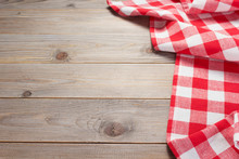 Cloth Napkin At Rustic Table In Front