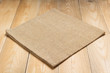 burlap hessian sacking cloth on wooden table