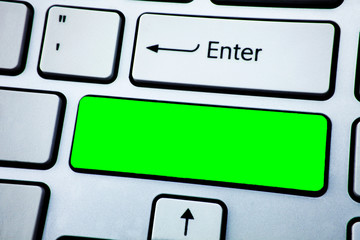 Leinwandbilder - Design business concept Empty copy text for Web banners promotional material mock up template. Keyboard key Intention create text computer reflection message