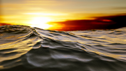 golden sunset ocean wave background