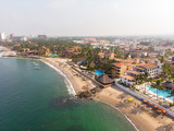 Fototapeta Miasto - Aerial photos of the beautiful beach and hotels of Puerto Vallarta in Mexico, the town is on the Pacific coast in the state known as Jalisco