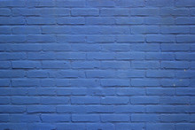 Blue Painted Brick Wall Texture Background