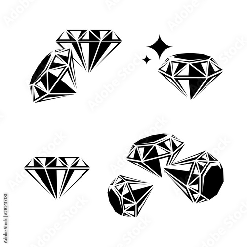 Fotografía Diamond collection set. Collection icon diamonds. Vector