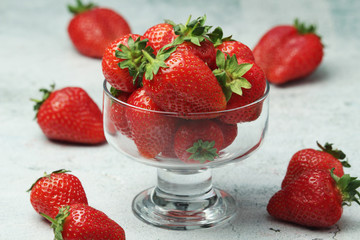 A bowl with ripe bright strawberry	