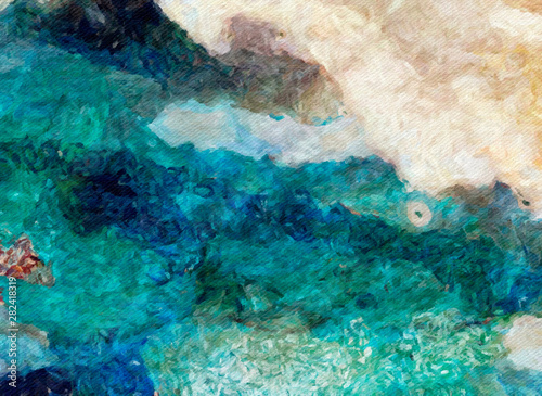 Abstract art background. Oil painting on canvas. Color texture. Fragment of a...