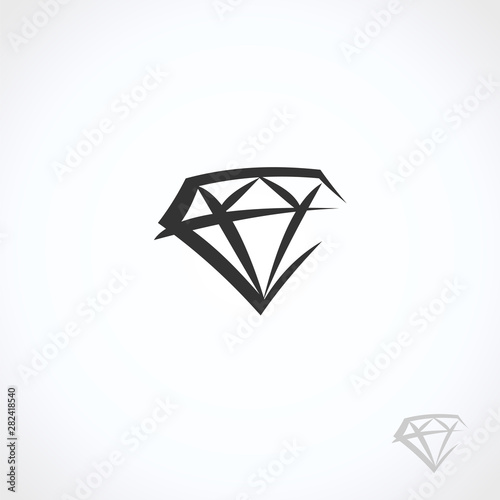 Fotomural Diamond collection set. Collection icon diamonds. Vector