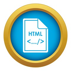 Poster - File HTML icon blue vector isolated on white background for any design