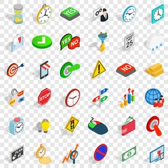 Poster - Switch off icons set. Isometric style of 36 switch off vector icons for web for any design