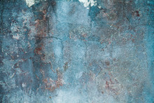 Old Blue Distressed Wall Background Or Texture