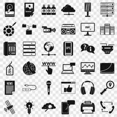 Poster - Site information icons set. Simple style of 36 site information vector icons for web for any design